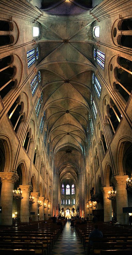 Interior of the Notre-Dame Cathedral in Paris